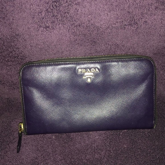 Prada Handbags - Prada Saffiano Leather Wallet, Purple Viola